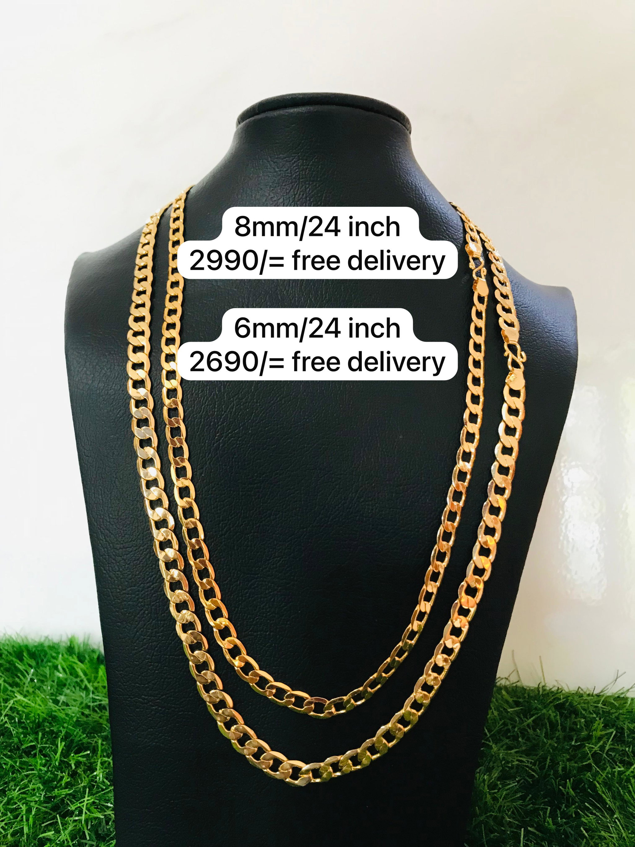 Gold Plated 6/8mm 24 Inches Chain _0