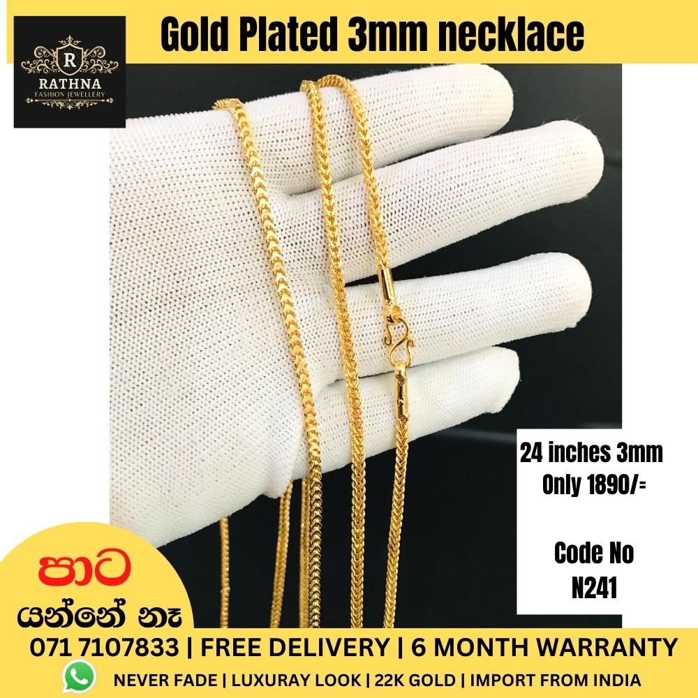 Gold Plated 3mm 18/24 Inches Box Chain