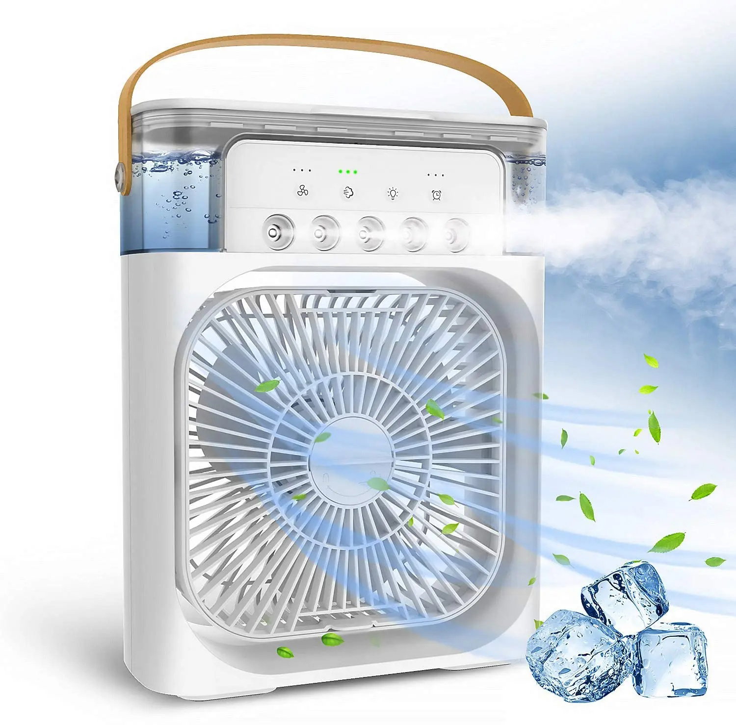 Mini Climatiseur Portable Silencieux 4 en 1 avec Humidificateur d'Air - Rafraîchisseur USB pour Bureau ou Chambre_0