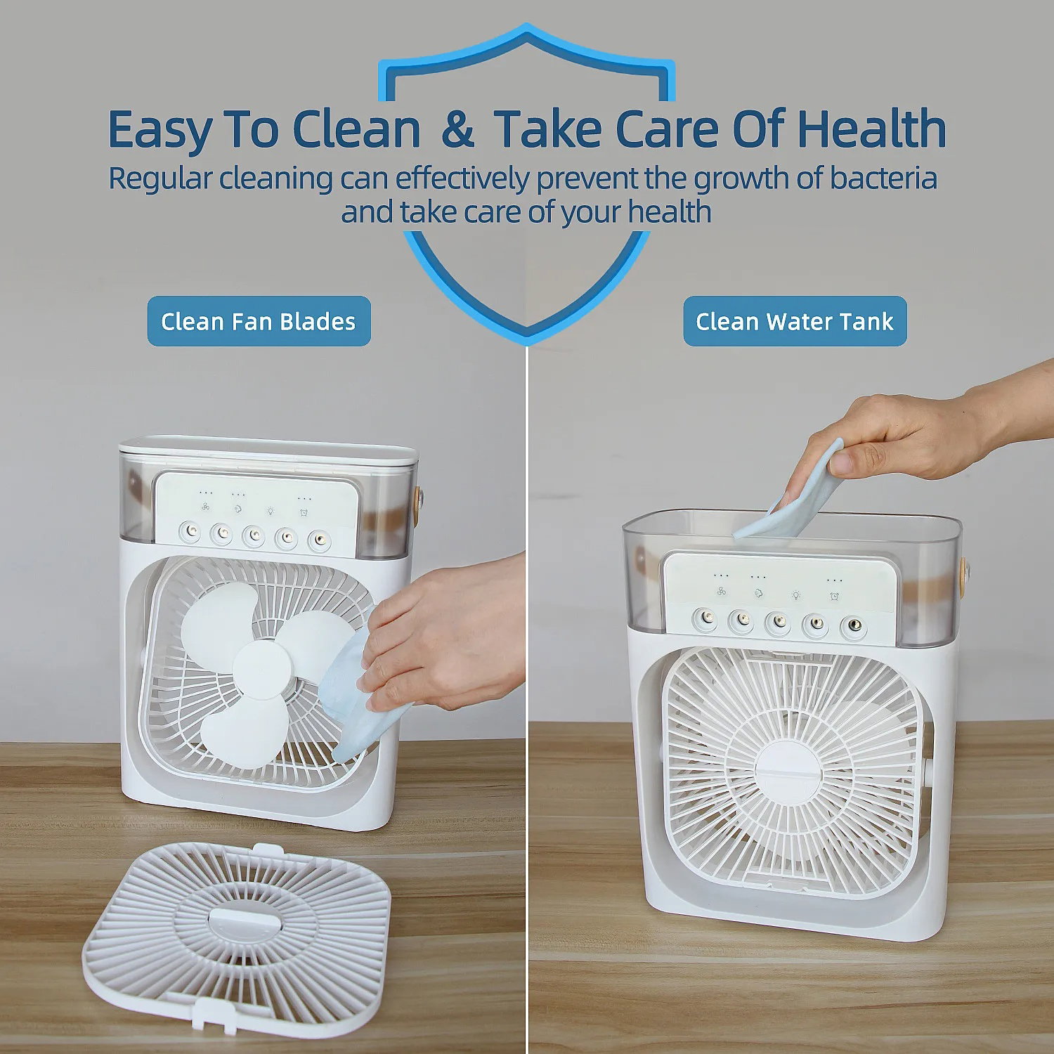 Mini Climatiseur Portable Silencieux 4 en 1 avec Humidificateur d'Air - Rafraîchisseur USB pour Bureau ou Chambre_5