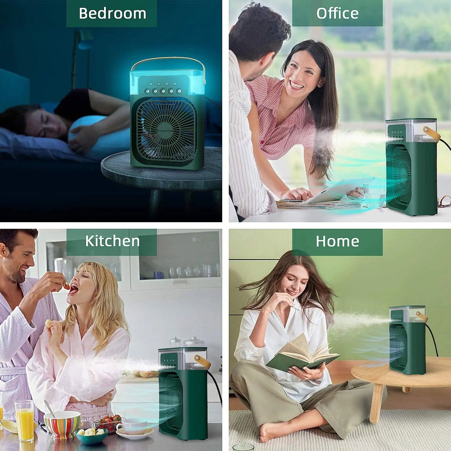 Mini Climatiseur Portable Silencieux 4 en 1 avec Humidificateur d'Air - Rafraîchisseur USB pour Bureau ou Chambre_4