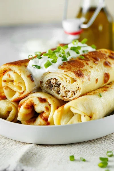 Crepes con jamón y queso