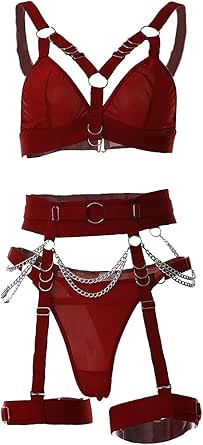 Sexy HHX Lingerie Set for Women || Sexy Strappy Quality Lingerie Set with Chain 
