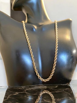 Real 10k 14k 18k White Gold Rope Chain