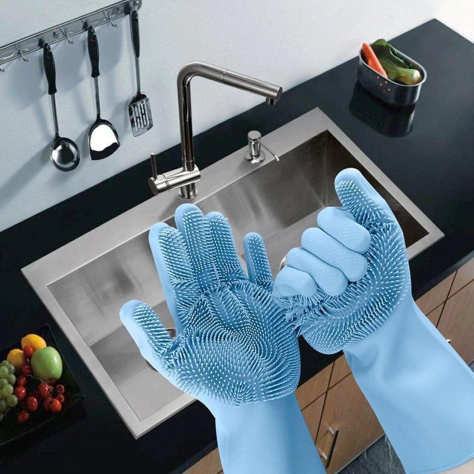 Reusable Dishwashing Cleaning Gloves Magic Silicone Scrub