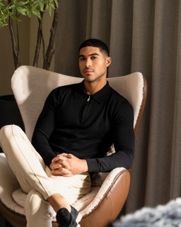 Long sleeved -Polo shirt 