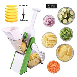 (5 In 1) Mandoline Spring Slicer Cutter Adjustable Slicer, Vegetable Chopper