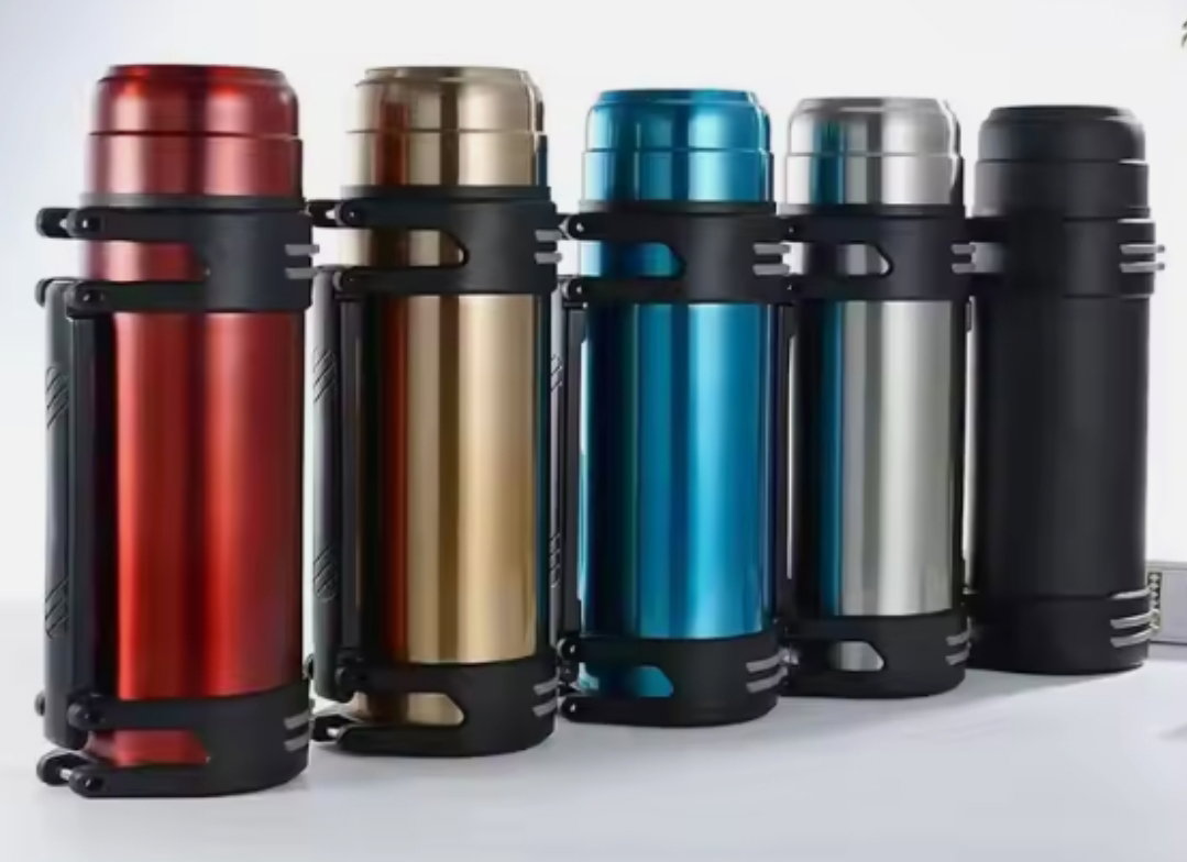 Silvery 1.2 Liter High-capacity Outdoor Travel Cup Custom logo Outdoor large capacity insulation flask bottle 304 stainless steel household water bottle thermos_0