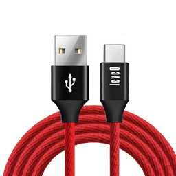 LeveQ Unbreakable 3A Fast Charging 1.5m Braided Type C Cable for Smartphones, Tablets & other Type C devices, 480Mbps Data Sync, Quick Charge 3.0 (Red)