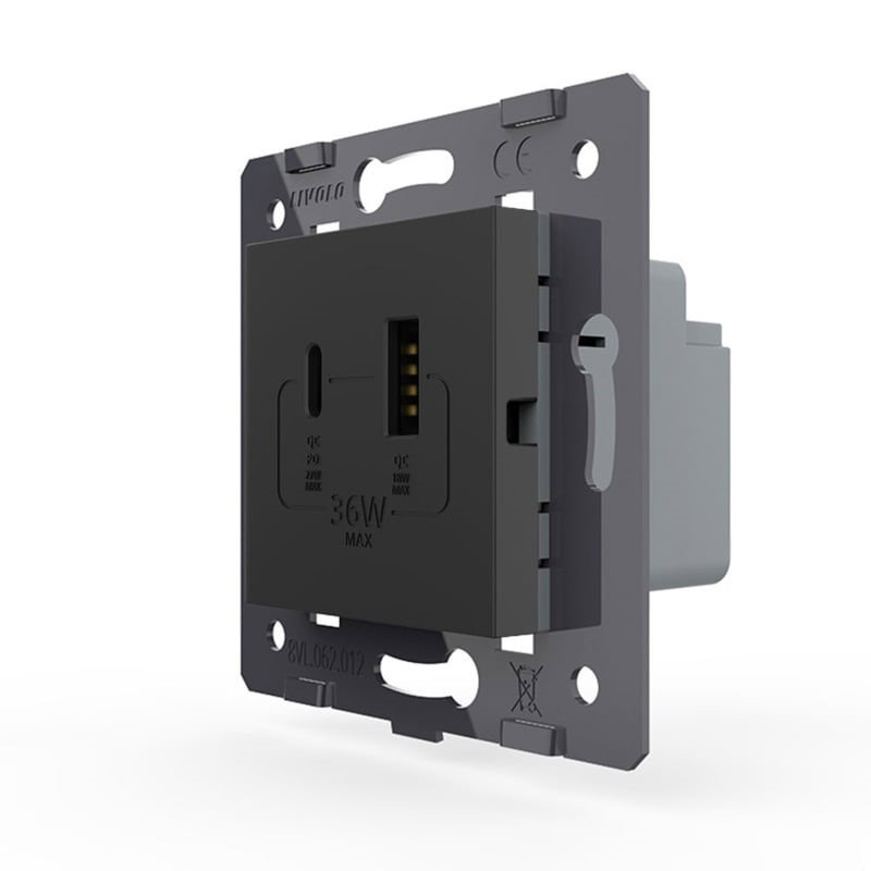 Mécanisme simple 36W USB A+B noir_1