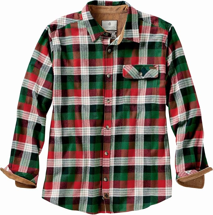 Legendary Whitetails Men's Buck Camp Flannel, Long Sleeve Plaid Button Down Casual Shirt_1