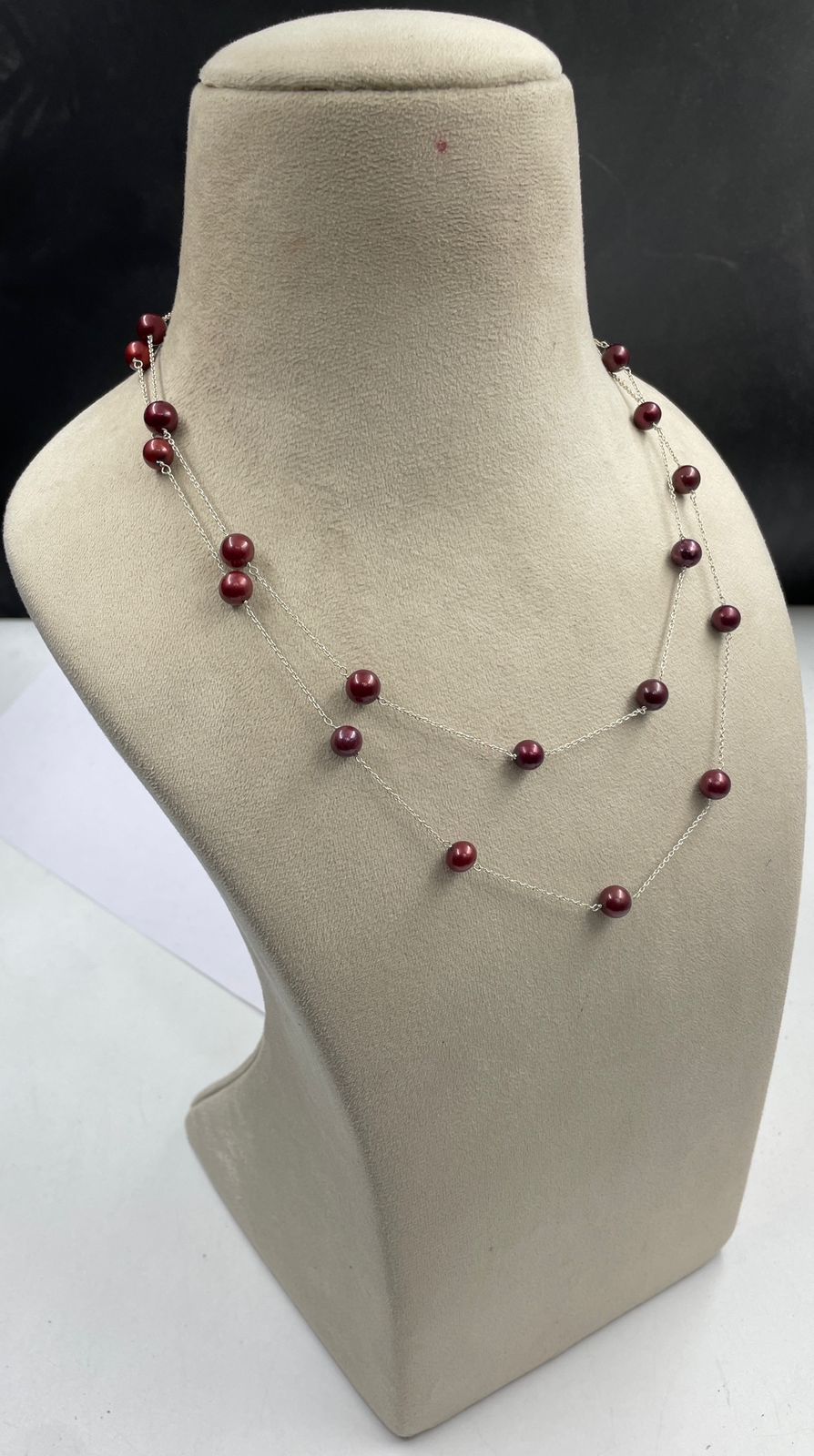 Blood Red Freshwater pearl Sterling silver