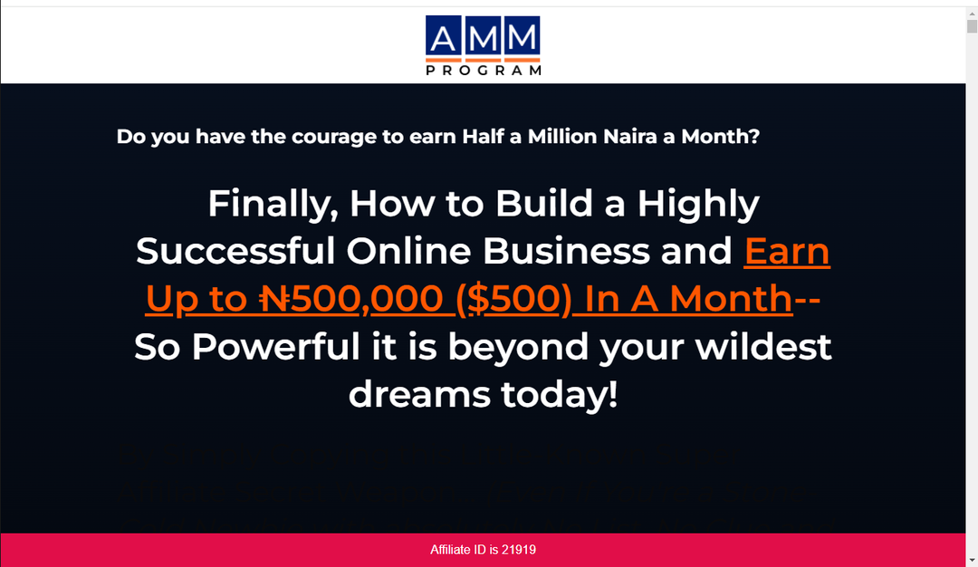 AFFILIATE MONEY MASTERY PROGRAM