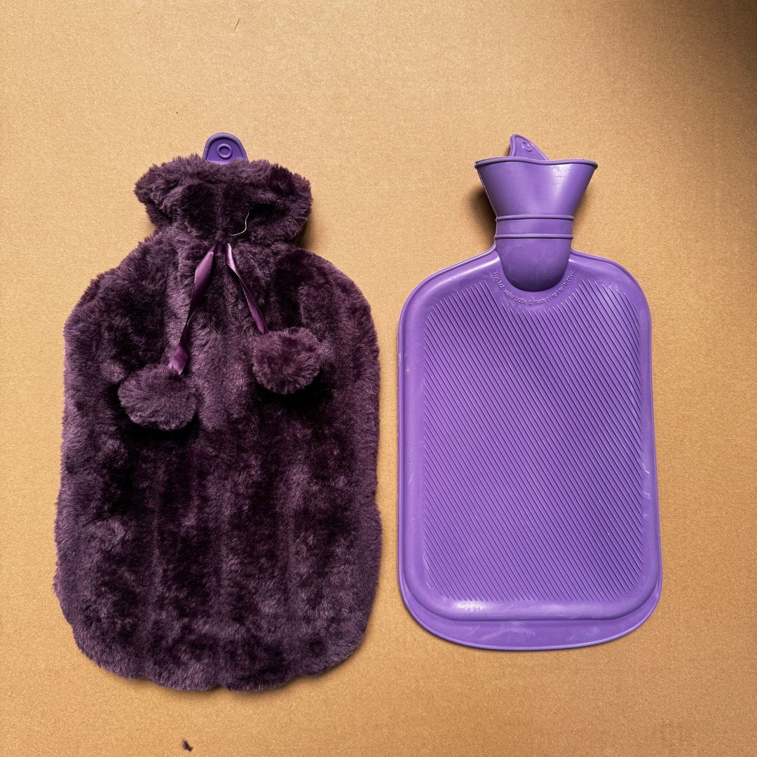Hot Water Bottle with Fur Fleece Cover 