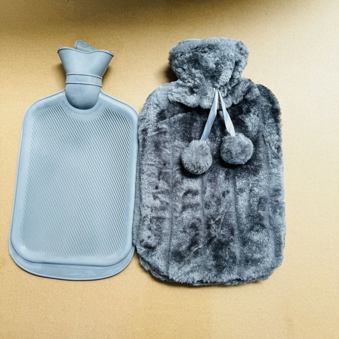 Hot Water Bottle with Fur Fleece Cover
