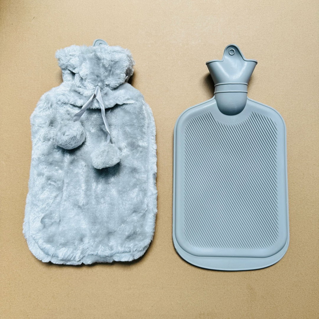 Hot Water Bottle with Fur Fleece Cover