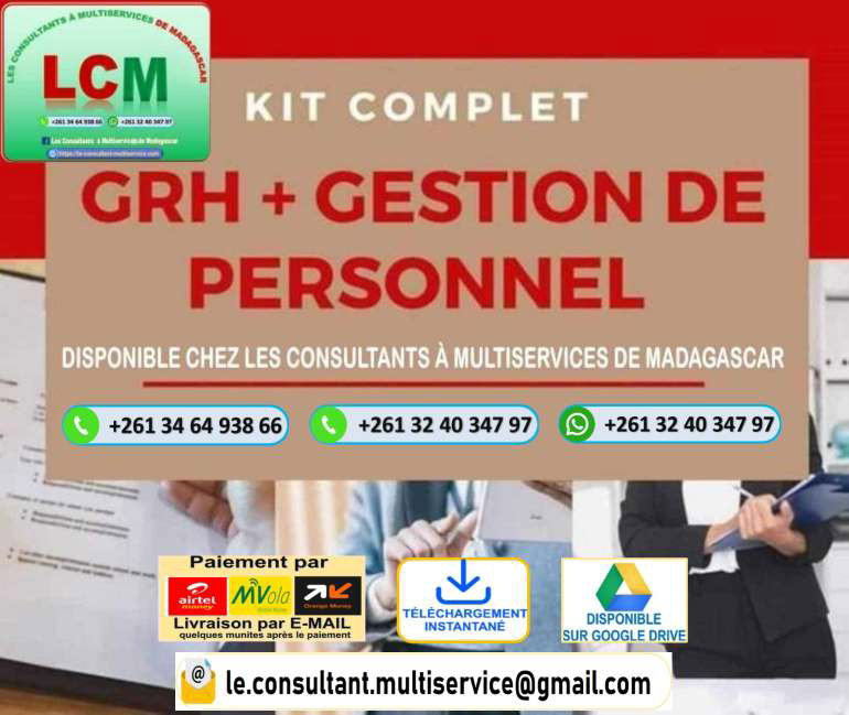 Le Kit complet GRH et Gestion du Personnel