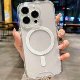 For iPhone 16 Pro Space MagSafe Acrylic Hybrid TPU Phone Case(Transparent)