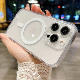 For iPhone 16 Pro Space MagSafe Acrylic Hybrid TPU Phone Case(Transparent)