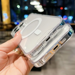 For iPhone 16 Pro Space MagSafe Acrylic Hybrid TPU Phone Case(Transparent)