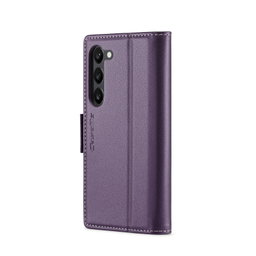 For Samsung Galaxy S24 CaseMe 023 Butterfly Buckle Litchi Texture RFID Anti-theft Leather Phone Case(Pearly Purple)