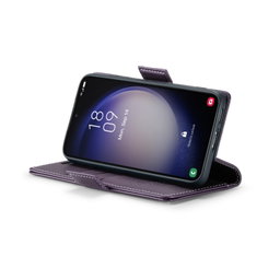For Samsung Galaxy S24 CaseMe 023 Butterfly Buckle Litchi Texture RFID Anti-theft Leather Phone Case(Pearly Purple)