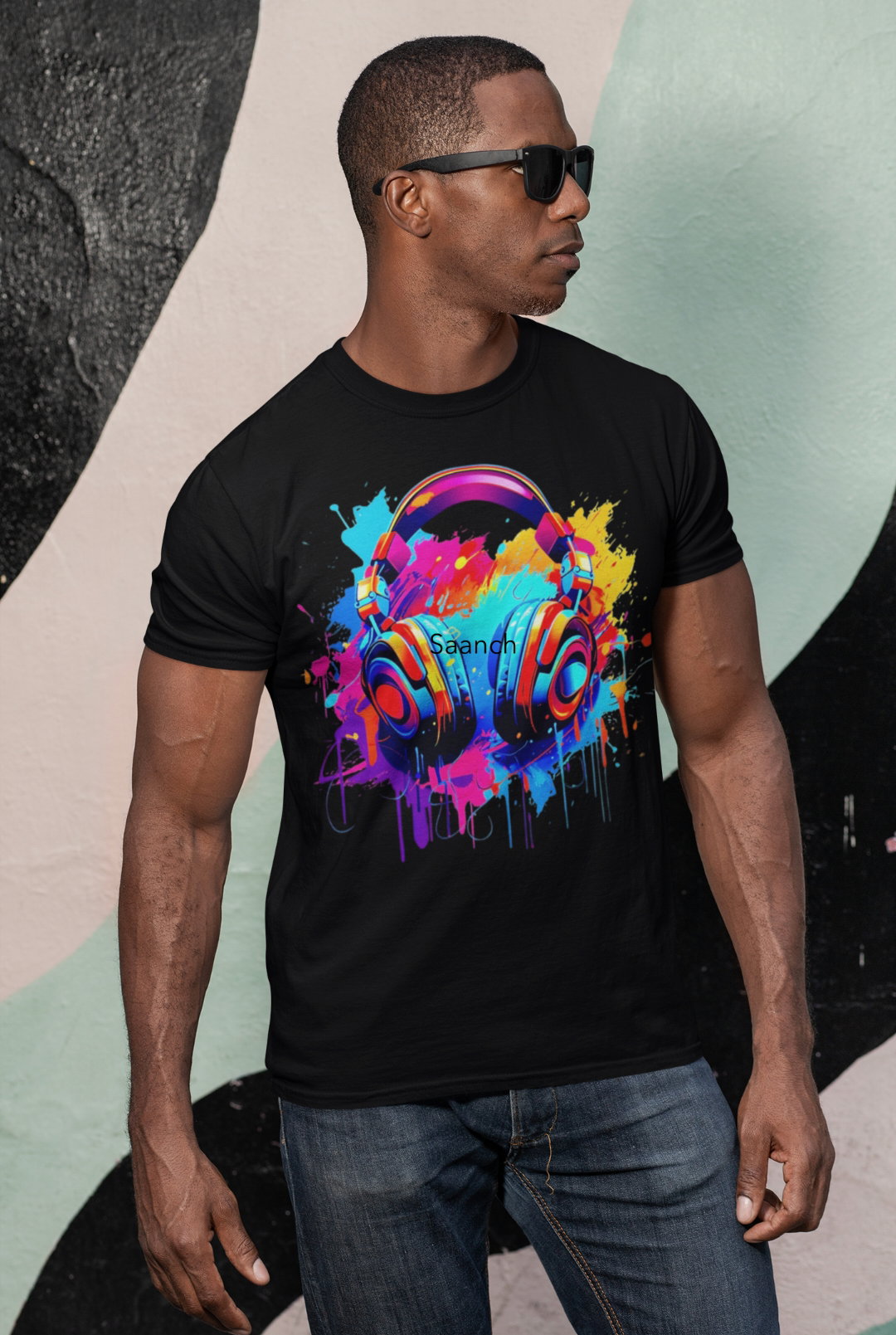 Unisex Cotton T-shirt- Headphone 
