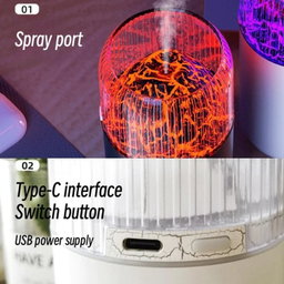 USB Air Humidifier Household Colorful Ambient Lights Large Fog Volume Car Misting Humidifier(White)