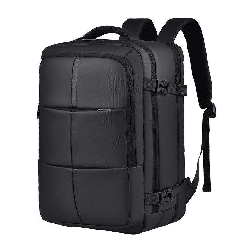 WEIXIER B724 Business Large Capacity Double-Shoulder Commuter Computer Bag Expandable Travel Backpack(Black)