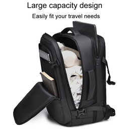 WEIXIER B724 Business Large Capacity Double-Shoulder Commuter Computer Bag Expandable Travel Backpack(Black)