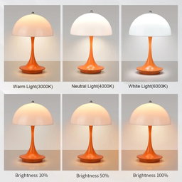 USB Charging Mushroom Desk Lamp Touch Eye Protection Bedroom Bedside Lamp White