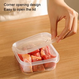 6pcs Transparent Food Storage Box Refrigerator Vegetable Meat Container, Style: 350ml Transparent Lid