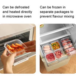 6pcs Transparent Food Storage Box Refrigerator Vegetable Meat Container, Style: 350ml Transparent Lid