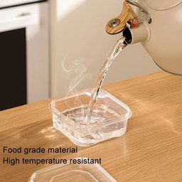 6pcs Transparent Food Storage Box Refrigerator Vegetable Meat Container, Style: 350ml Transparent Lid