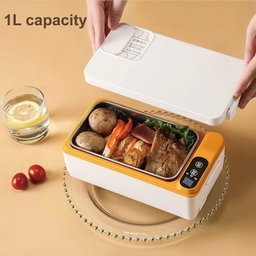 1000ml Wireless Heating Lunch Box USB Rechargeable Bento Box English Version Yellow