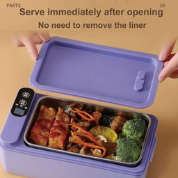 1000ml Wireless Heating Lunch Box USB Rechargeable Bento Box English Version Yellow