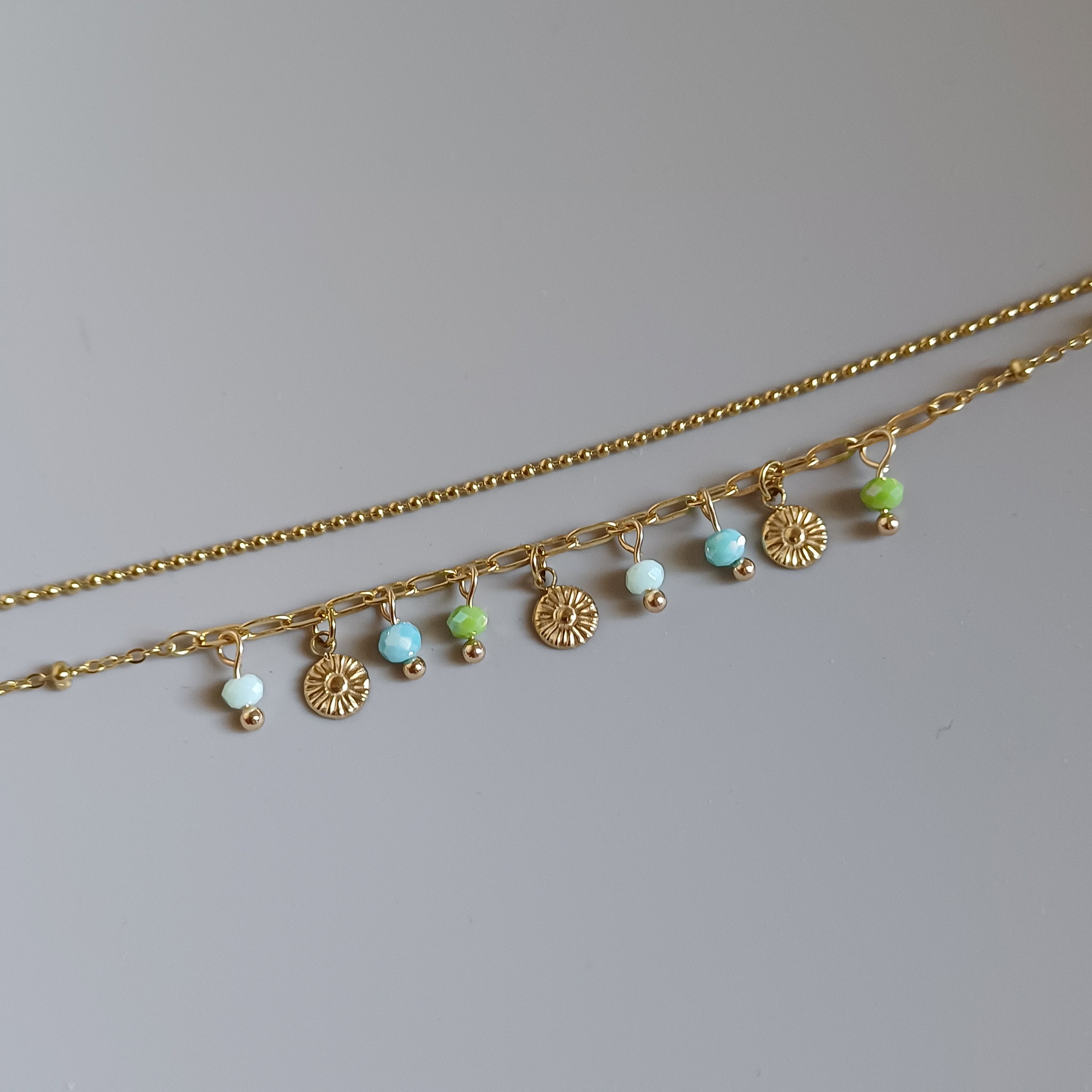 Coins and Beads Anklet Bracelet _0