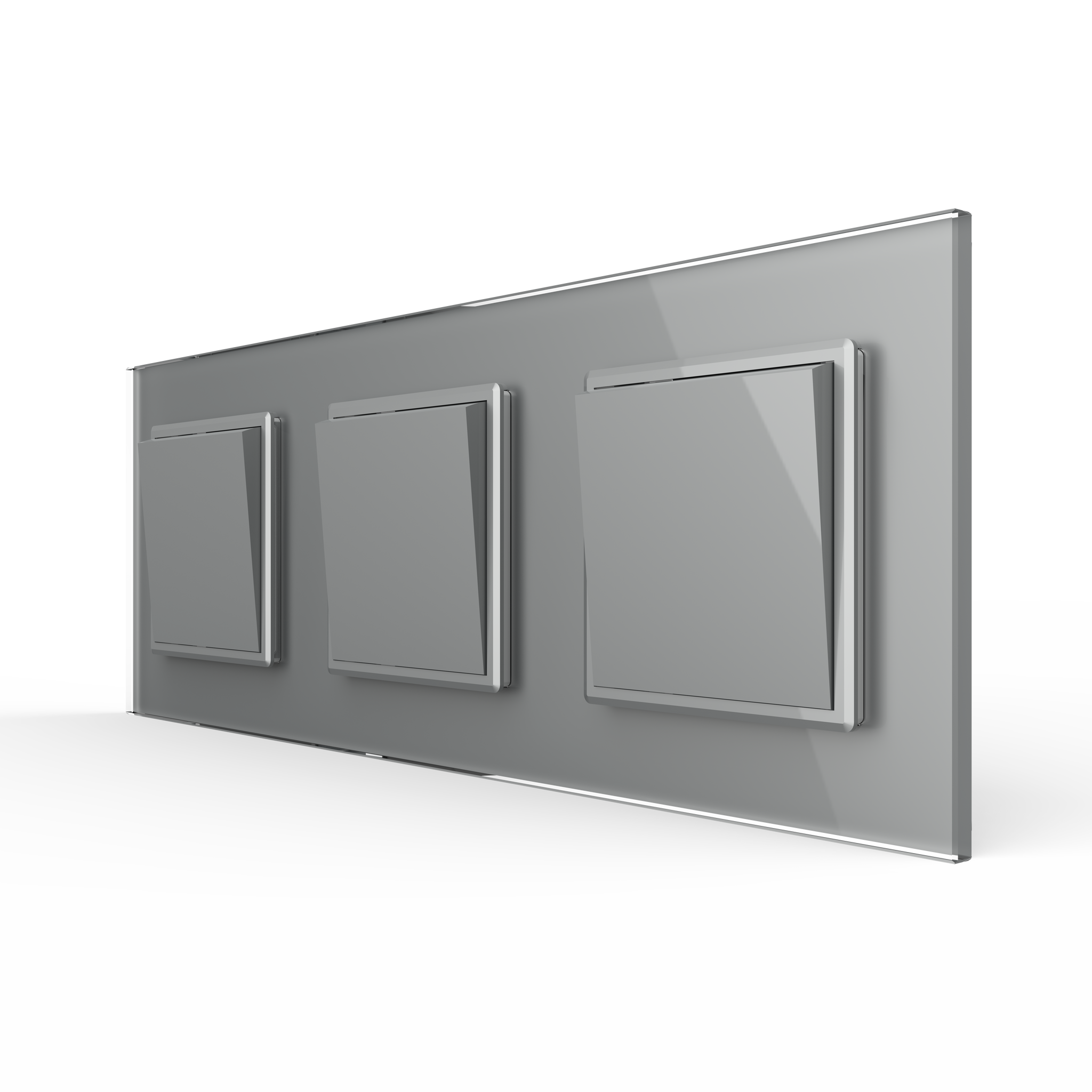 Interrupteur triple 1+1+1 simple allumage classique gris_0