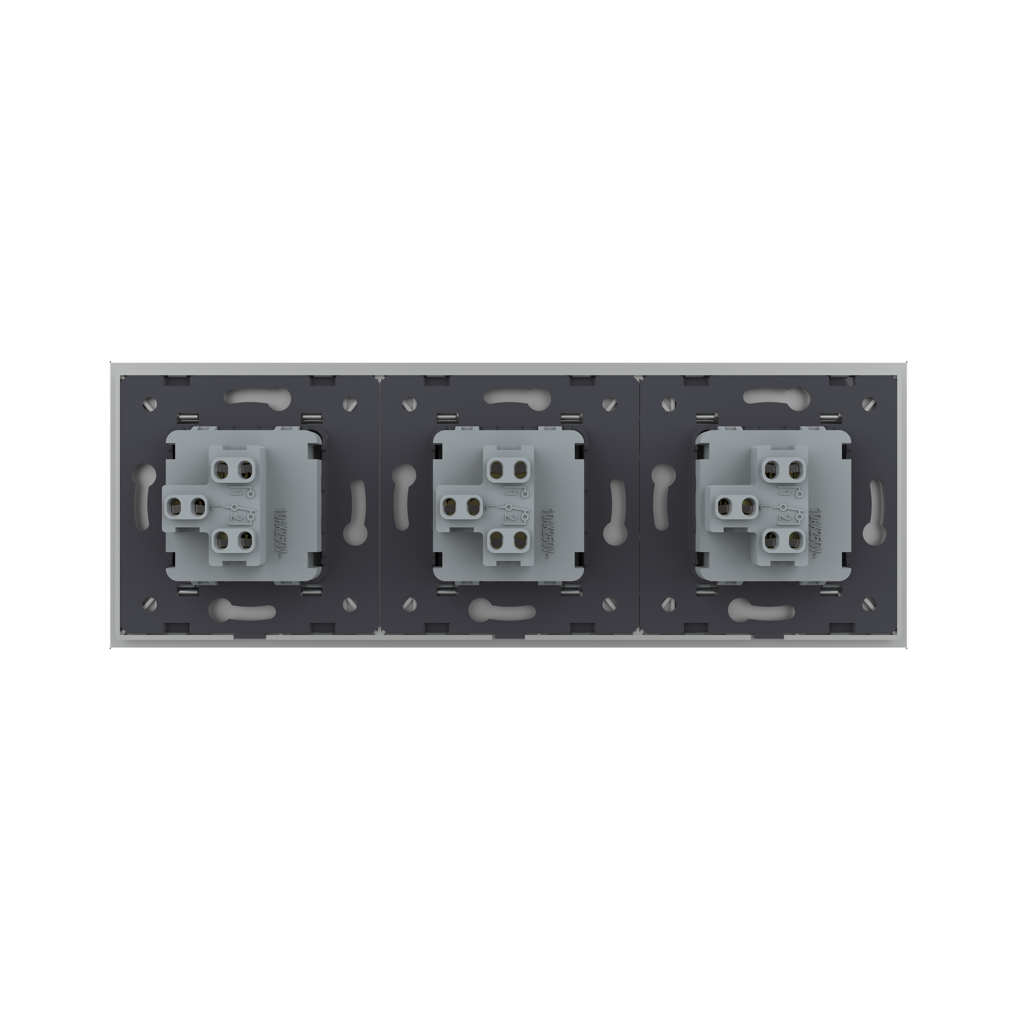 Interrupteur triple 1+1+1 simple allumage classique gris_3