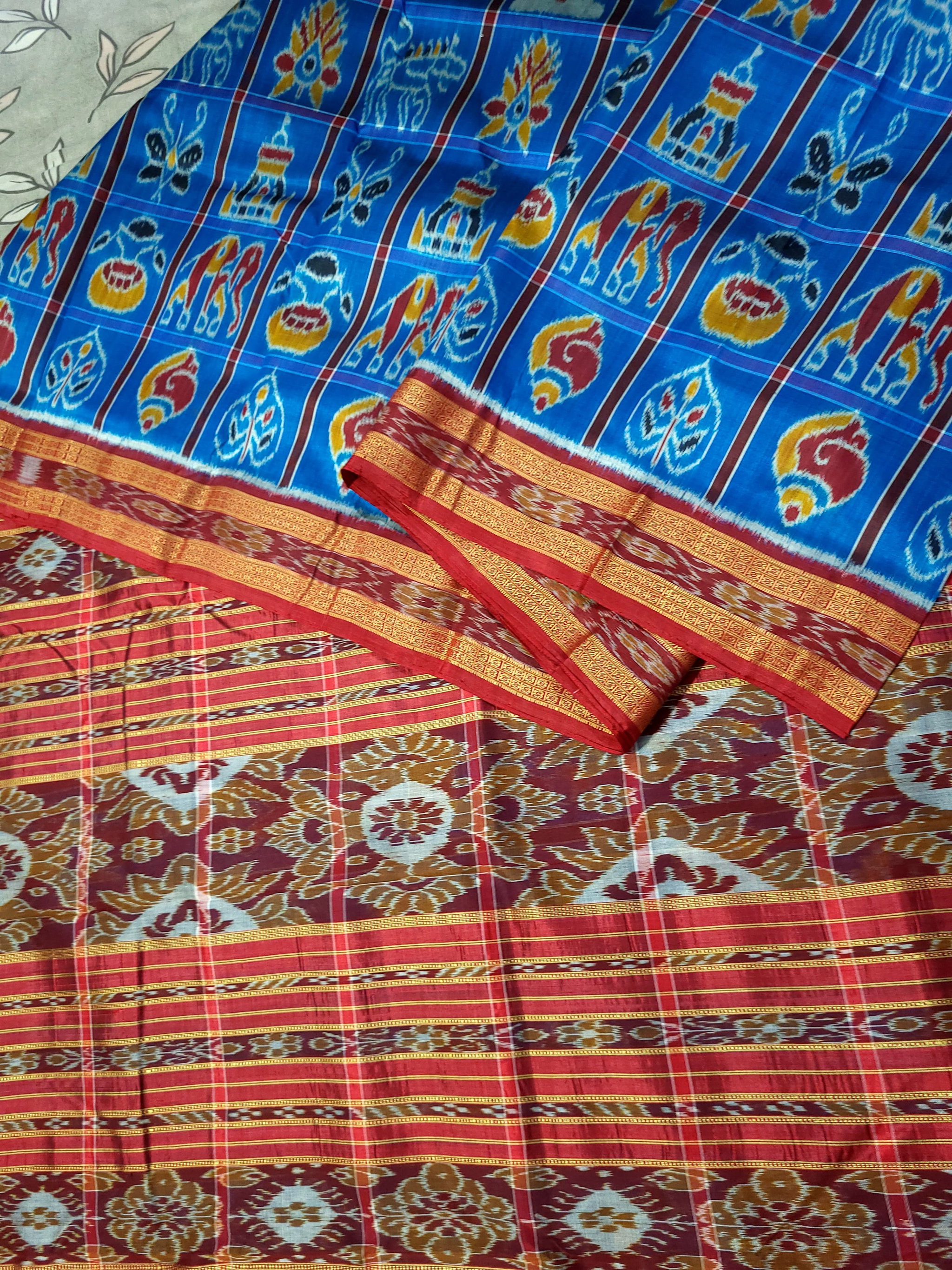 Sambalpuri Original Khandua Mulbery Pata Saree  Multy Color NABAKOTHI _1