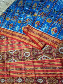 Sambalpuri Original Khandua Mulbery Pata Saree  Multy Color NABAKOTHI 