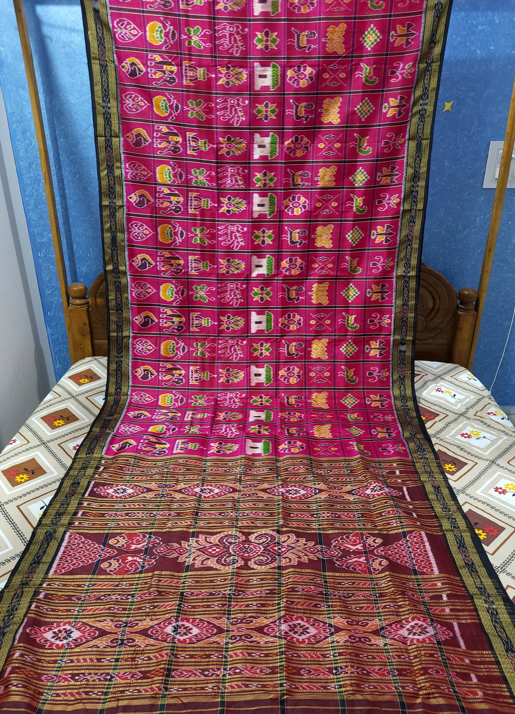 Sambalpuri Original Khandua Mulbery Pata Saree  Multy Color NABAKOTHI _2