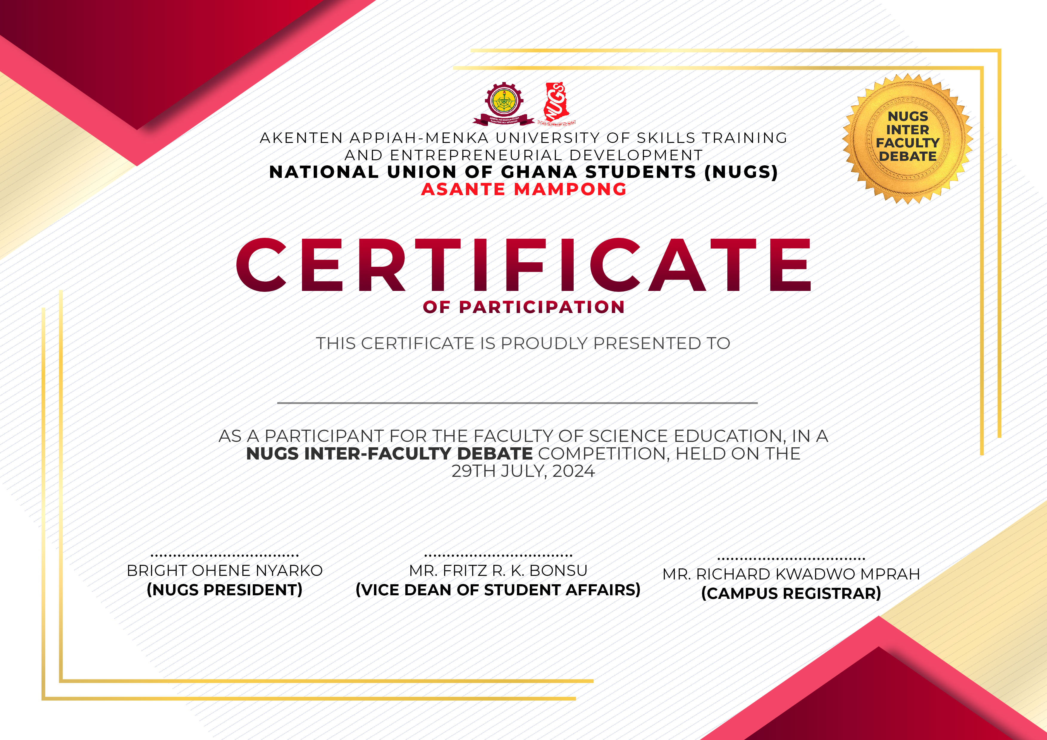 Certificate and Citation design 