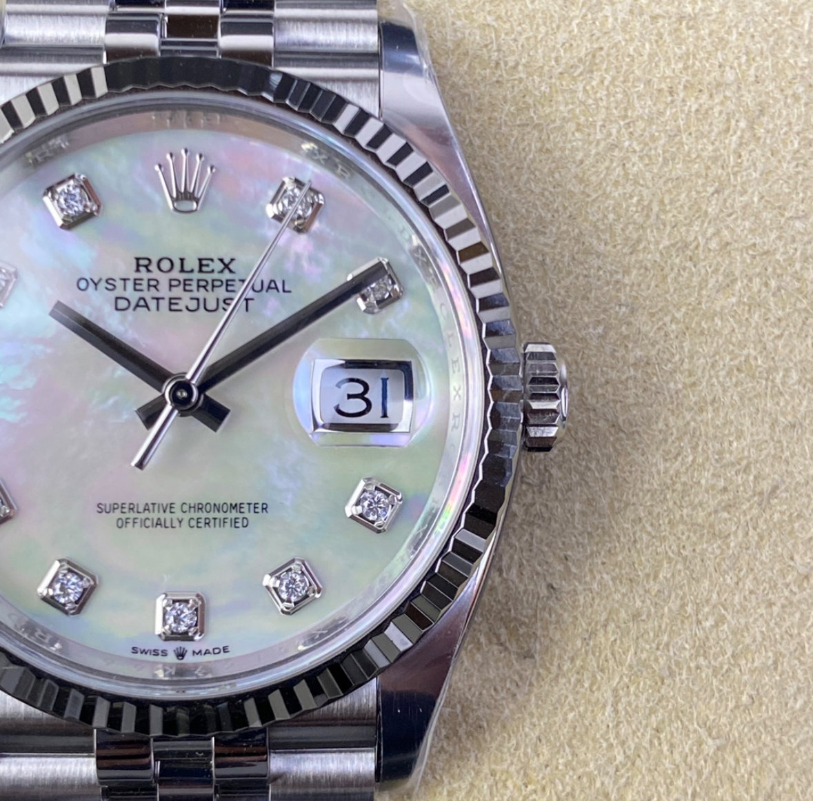 Super Clone Datejust 36 Steel Mother Of Pearl_4