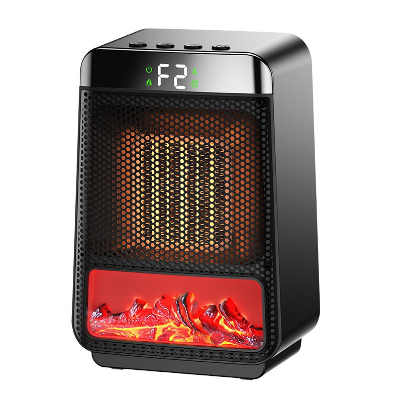 Desktop PTC Heater Dynamic Flame Light Warmer UK Plug