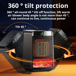 Desktop PTC Heater Dynamic Flame Light Warmer UK Plug 