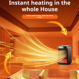 Desktop PTC Heater Dynamic Flame Light Warmer UK Plug 