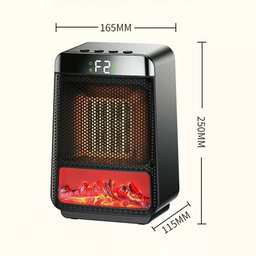 Desktop PTC Heater Dynamic Flame Light Warmer UK Plug 
