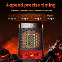 Desktop PTC Heater Dynamic Flame Light Warmer UK Plug 