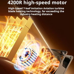 Desktop PTC Heater Dynamic Flame Light Warmer UK Plug 